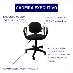 JJ.CE1 - CADEIRA EXECUTIVO REFORÇADA CONDOMÍNIO/ESCRITÓRIO