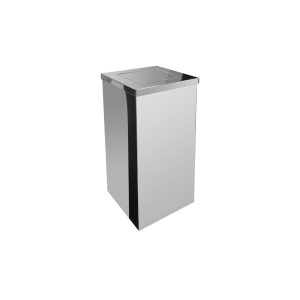 JJ.QI3- LIXEIRA QUADRADA EM AÇO INOX COM TAMPA VAI-VEM 36L
