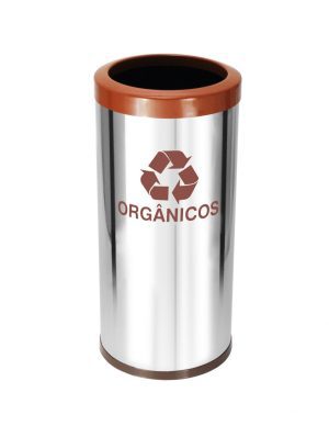 JJ.C54 - LIXEIRA EM AÇO INOX COM ARO PLÁSTICO 50L