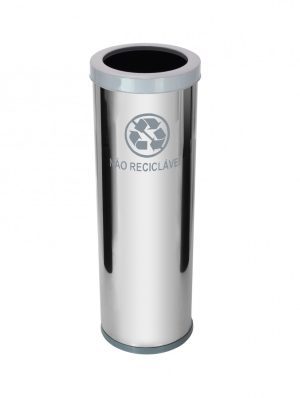 JJ.C30 - LIXEIRA EM AÇO INOX COM ARO PINTADO 30L