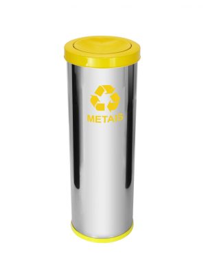 JJ.C27 - LIXEIRA EM AÇO INOX COM TAMPA MEIA ESFERA PINTADA 30L - Image 3