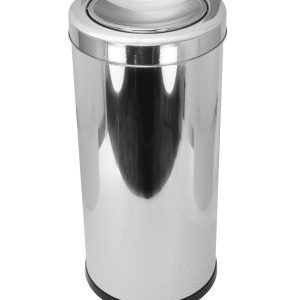 JJ.C20 - LIXEIRA EM AÇO INOX COM TAMPA MEIA ESFERA 22L