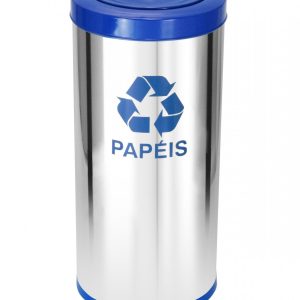 JJ.C26 - LIXEIRA EM AÇO INOX COM TAMPA MEIA ESFERA PINTADA 22L