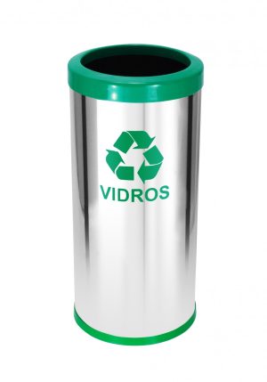 JJ.C43 - LIXEIRA EM AÇO INOX COM ARO PLÁSTICO 22L