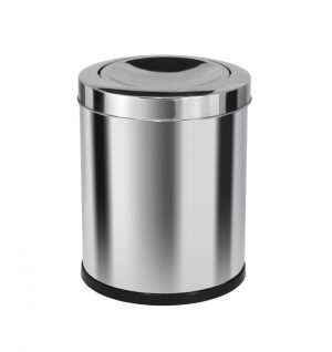 JJ.E4 - LIXEIRA EM AÇO INOX COM TAMPA MEIA ESFERA 13,5L