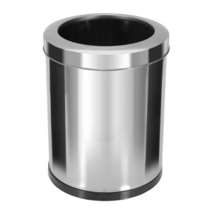 JJ.E4A - LIXEIRA EM AÇO INOX COM ARO INOX 13,5L