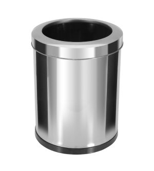 JJ.E4A - LIXEIRA EM AÇO INOX COM ARO INOX 13,5L