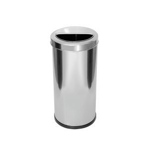 JJ.OR5 - LIXEIRA EM AÇO INOX COM ARO MEIA LUA 22L