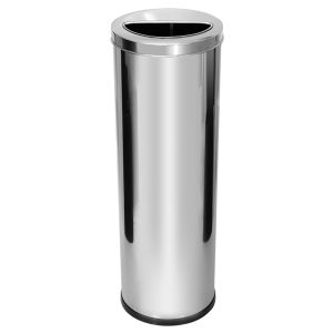 JJ.OR6 - LIXEIRA EM AÇO INOX COM ARO MEIA LUA 30L