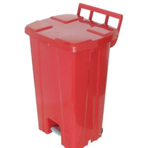 JJ.P100 - LIXEIRA QUADRADA COM PEDAL E RODAS DE 100L