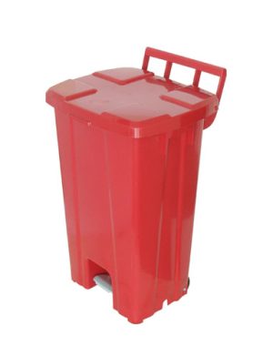 JJ.P100 - LIXEIRA QUADRADA COM PEDAL E RODAS DE 100L