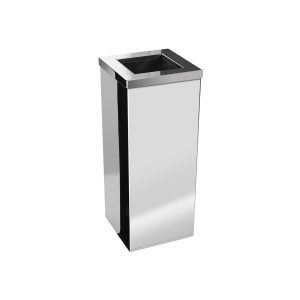 JJ.QI4 - LIXEIRA QUADRADA COM ARO EM AÇO INOX 36L