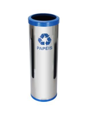 JJ.C44 - LIXEIRA EM AÇO INOX COM ARO PLÁSTICO 30L