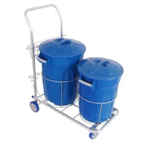 JJ.G8 - CARRINHO FUNCIONAL PARA LIMPEZA COM DOIS BALDES