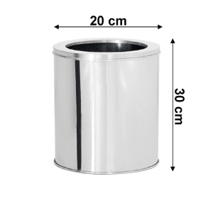 Lixeira de Aço inox 20x30cm 10 litros c/Aro - JJ.L2030-A - Image 2