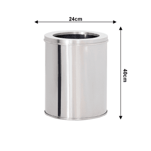Lixeira de Aço inox 24x40cm 20 litros c/Aro - JJ.L2440-A - Image 2
