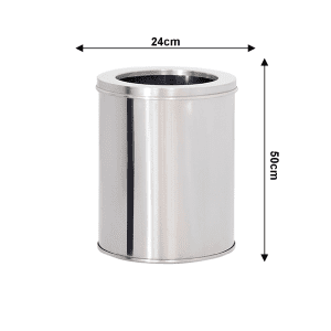 Lixeira de Aço inox 24x50cm 25 litros c/Aro - JJ.L2450-A - Image 2
