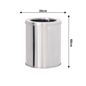 Lixeira de Aço inox 24x60cm 27 litros c/Aro - JJ.L2460-A - Image 2