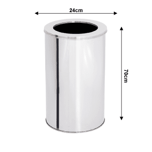 Lixeira de Aço inox 24x70 30 litros c/Aro - JJ.L2470-A - Image 2