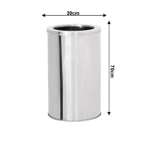 Lixeira de Aço inox 30x70cm 50 litros c/Aro - JJ.L3070-A - Image 2
