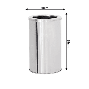 Lixeira de Aço inox 30x85cm 60 litros c/Aro - JJ.L3085-A - Image 2