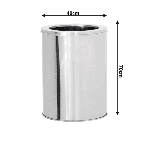 Lixeira de Aço inox 40x70cm  88 litros c/Aro- JJ.L4070-A - Image 2