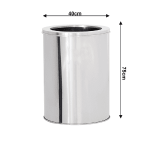 Lixeira de Aço inox 40x75cm 95 litros c/Aro - JJ.L4075-A - Image 2