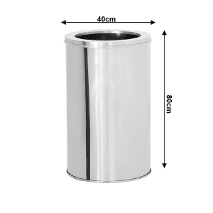 Lixeira de Aço inox 40x80cm 100 litros c/Aro - JJ.L4080-A - Image 2