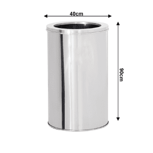 Lixeira de Aço inox 40x90cm 120 litros c/Aro - JJ.L4090-A - Image 2