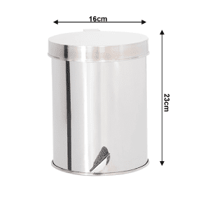 Lixeira com Tampa e Pedal de Aço inox 16x23cm 05 litros- JJ.P1623 - Image 2