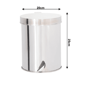 Lixeira com Tampa e Pedal de Aço inox 20x25cm 07 litros -  JJ.P2025 - Image 3