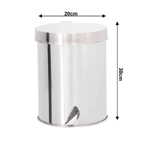 Lixeira com Tampa Pedal de Aço inox 20x30cm 10 litros -  JJ.P2030 - Image 3