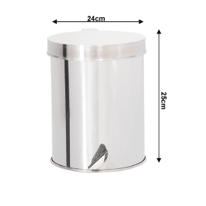 Lixeira com Tampa e Pedal de Aço inox 24x25cm 12 litros - JJ.P2425 - Image 3