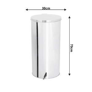 Lixeira com Tampa Pedal de Aço inox 30x70cm 60 litros - JJ.P3070 - Image 3