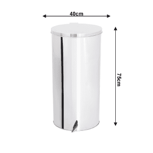 Lixeira com Tampa e Pedal de Aço inox 40x75cm 95 litros - JJ.P4075 - Image 3