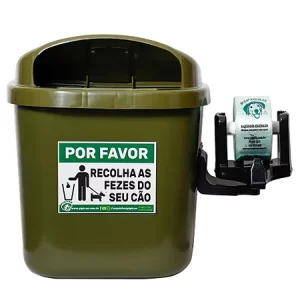 LIXEIRA CATA CACA 40 LITROS VERDE SEM POSTE JJ.103VD