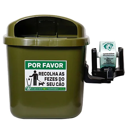 LIXEIRA CATA CACA 40 LITROS VERDE SEM POSTE JJ.103VD