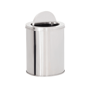 LIXEIRA DE AÇO INOX 16X18 03 LITROS C/ARO BASCULANTE