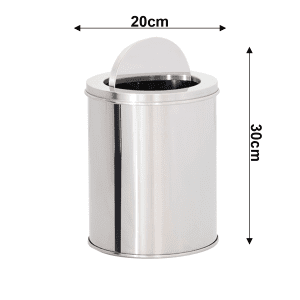 LIXEIRA DE AÇO INOX 20X30 10 LITROS C/ARO BASCULANTE - Image 2