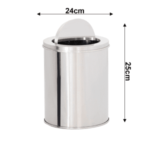 LIXEIRA DE AÇO INOX 24X25 13 LITROS C/ARO BASCULANTE - Image 2