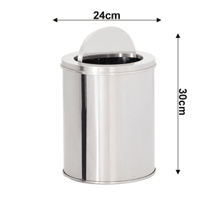LIXEIRA DE AÇO INOX 24X30 15 LITROS C/ARO BASCULANTE - Image 2