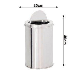 LIXEIRA DE AÇO INOX 30X40 30 LITROS C/ARO BASCULANTE - Image 2