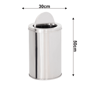 LIXEIRA DE AÇO INOX 30X50 35 LITROS C/ARO BASCULANTE - Image 2