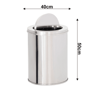 LIXEIRA DE AÇO INOX 40X50 62 LITROS C/ARO BASCULANTE - Image 2