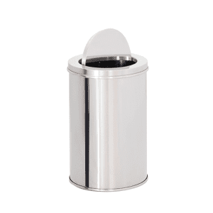 LIXEIRA DE AÇO INOX 30X70 50 LITROS C/ARO BASCULANTE