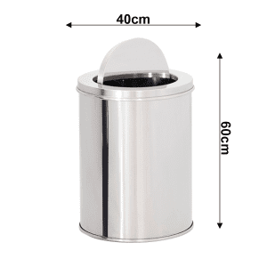 LIXEIRA DE AÇO INOX 40X60 75 LITROS C/ARO BASCULANTE - Image 2