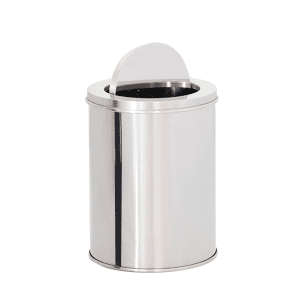 LIXEIRA DE AÇO INOX 40X70 88 LITROS C/ARO BASCULANTE