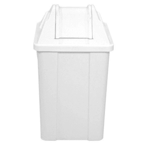 JJ.Q60 – LIXEIRA PLÁSTICA 60L QUADRADA COM TAMPA VAI-VEM BRANCO