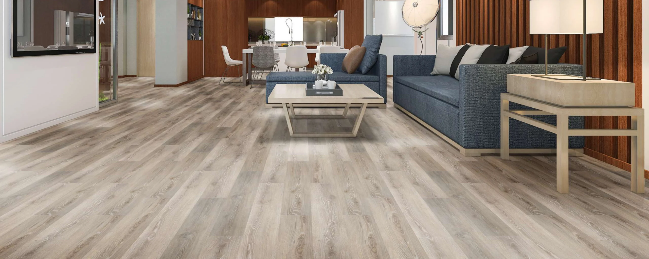 sala com piso vinílico JJ Comércio