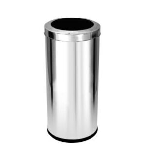 LIXEIRA EM AÇO INOX COM ARO INOX  22L - JJ.C32
